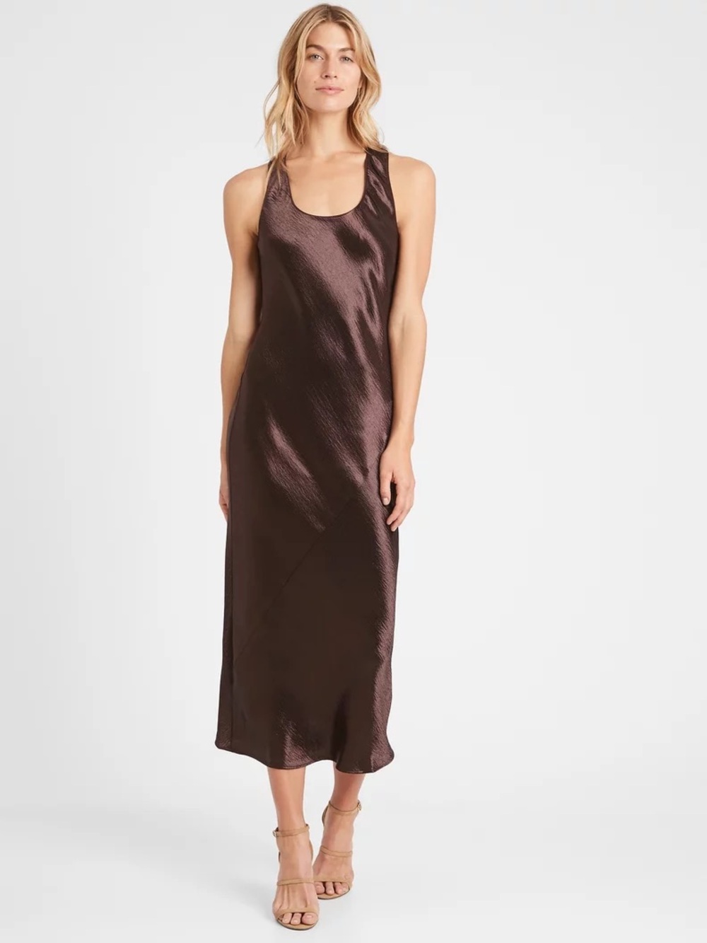 Banana Republic Chocolate Brown Satin Slip Dress